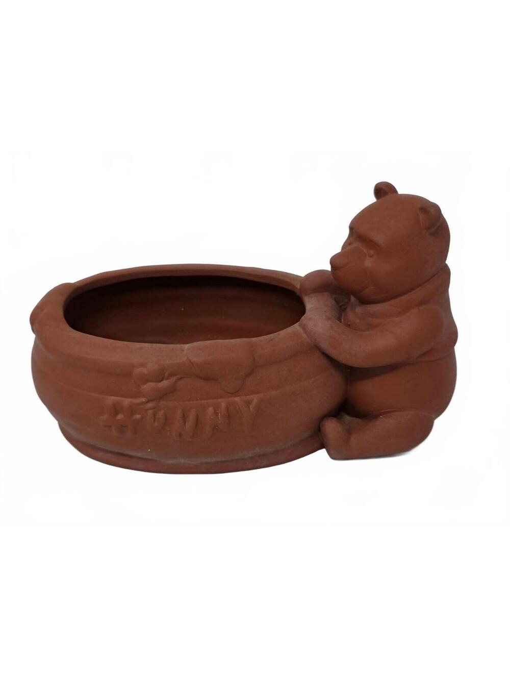 Vintage Disney Winnie the Pooh Terracotta Hunny Pot Planter 7 Inch